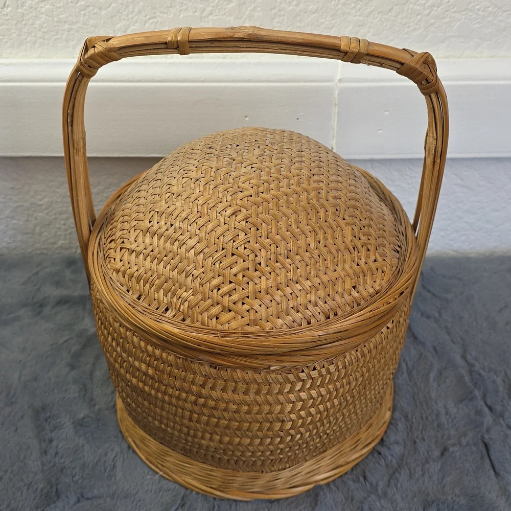 Vintage Basket Set Woven Hand Made